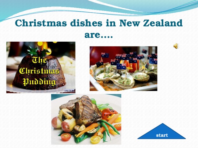 Christmas dishes in New Zealand are…. start 