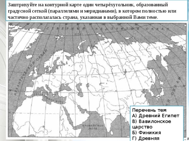 В случае контурной горизонтальной съемки на карте или на плане изображается