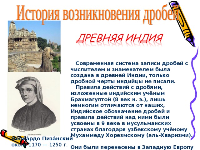 Картинки история возникновения дробей