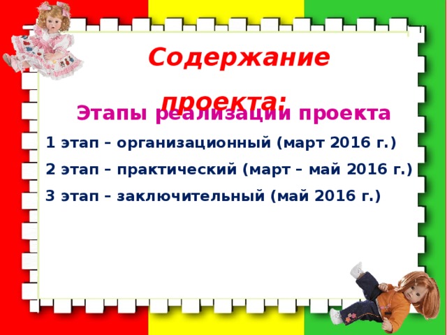 Первый этап творческого проекта технологический заключительный поисковый