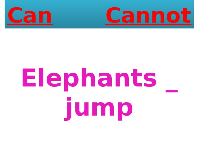 Can  Cannot Elephants _ jump 