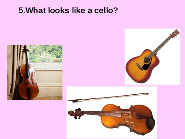 5.What looks like a cello? 