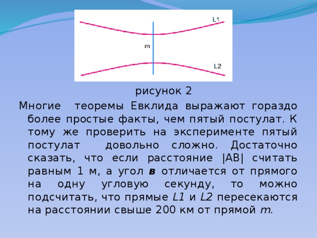 Постулаты евклида 7 класс конспект. 5 Постулат Евклида. Пятый постулат Евклида рисунок. Пятый постулат Евклида неевклидова геометрия. Постулаты Евклида 5 постулатов.