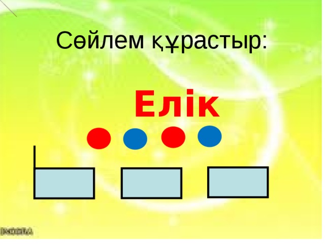 Сөйлем құрастыр:  Елік    .     