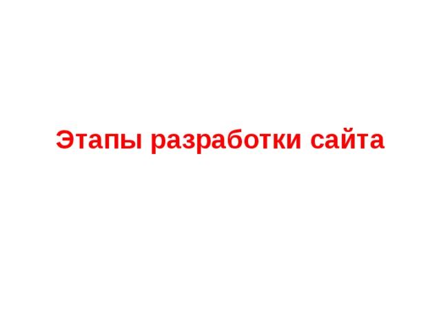 Этапы разработки сайта 