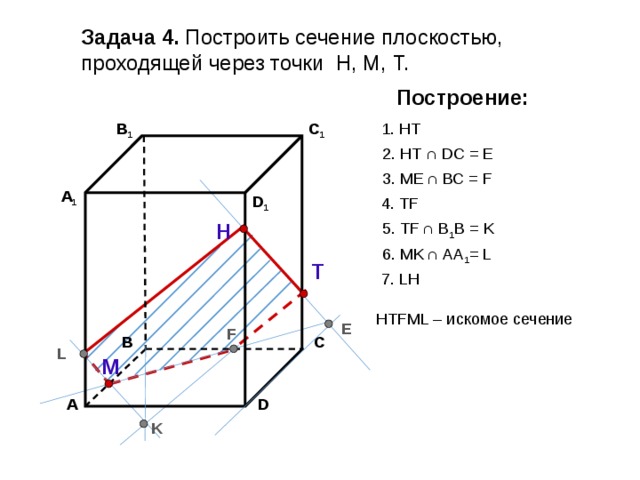 Задачи на построение сечений