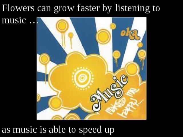 Flowers can grow faster by listening to music … as music is able to speed up 