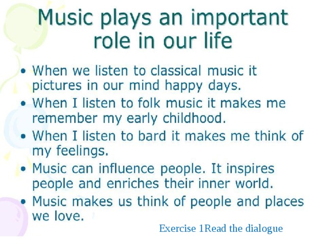 Exercise 1Read the dialogue 