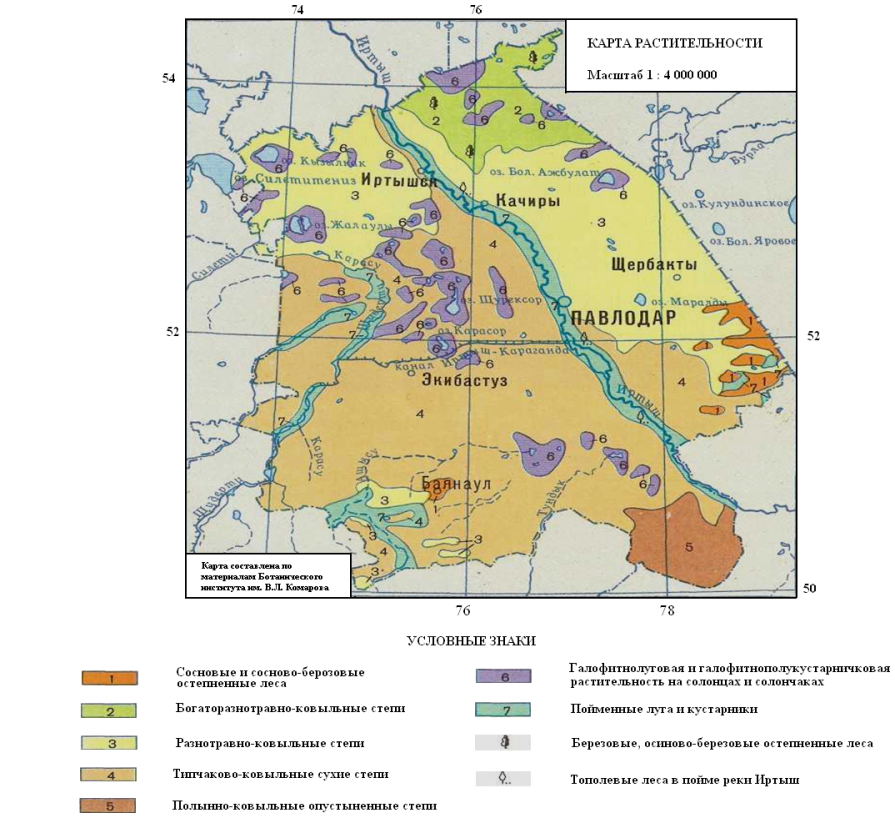 Карта павлодарской области с городами и поселками