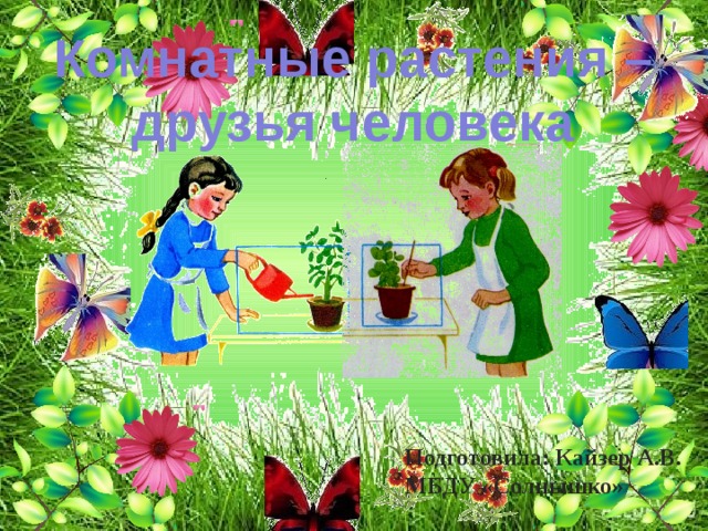 Комнатные растения – друзья человека Подготовила: Кайзер А.В. МБДУ «Солнышко» 