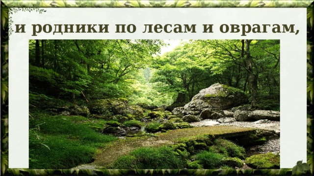 и родники по лесам и оврагам, 