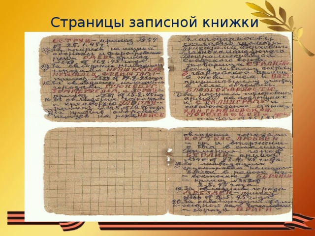 Страницы записной книжки