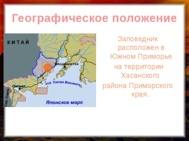 Это край имеет приморское. Географическое положение заповедника Кедровая Падь. Приморье географическое положение. Кедровая Падь заповедник на карте. Географическое положение Приморского края.