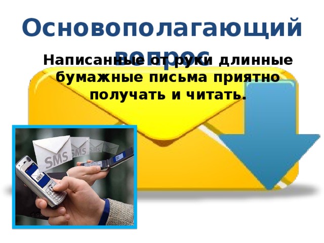 Основополагающий вопрос Написанные от руки длинные бумажные письма приятно получать и читать. 