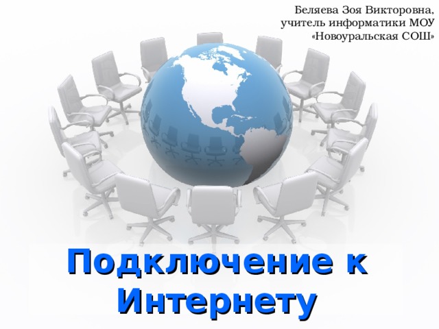 Беляева Зоя Викторовна, учитель информатики МОУ «Новоуральская СОШ» Подключение к Интернету 