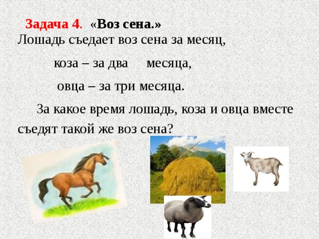 Лошади задачи. Лошадь съедает воз сена. Задача воз сена. Лошадь съедает воз сена за месяц коза. Лошадь и овца.