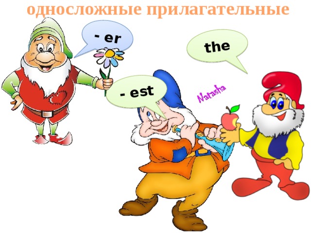 односложные прилагательные - er - est the 
