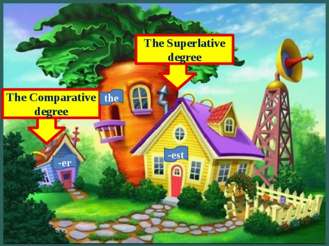 The Superlative degree The Сomparative degree the -est -er 