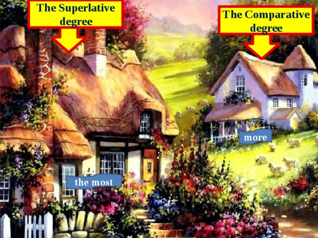 The Superlative degree The Сomparative degree more the most 