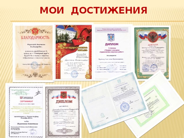 Мои достижения 
