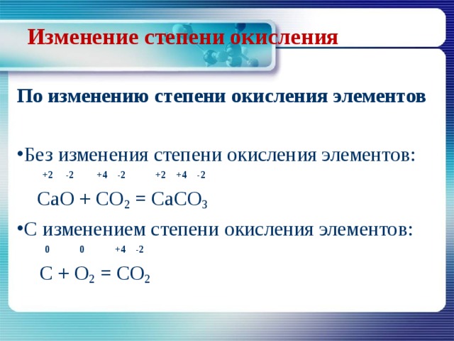 Co2 степень окисления каждого элемента. Как рассчитать степень окисления caco3. Определить степени окисления элементов в соединении CA. Реакция с изменением степеней окисления элементов