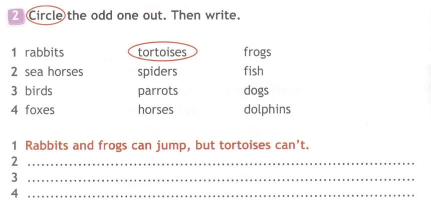 Then перевод на русский. 2 Circle the odd one out. Then write..