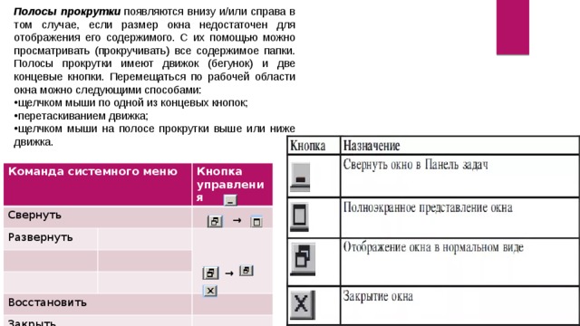 Полосы прокрутки ms word