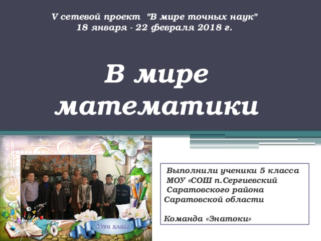   V сетевой проект 