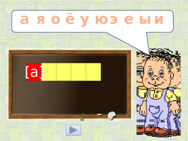 ё э и ы а а я о е у ю [а]  
