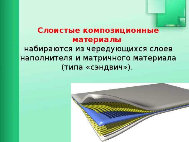 В композиционных материалах схема расположения наполнителей бывает