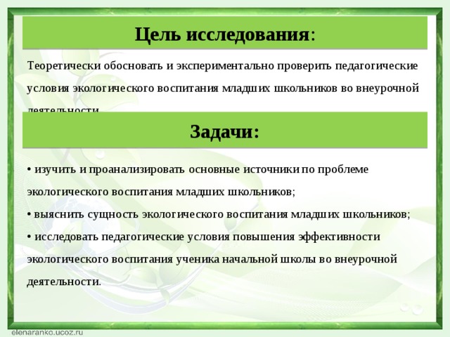 План экологического кружка в начальной школе