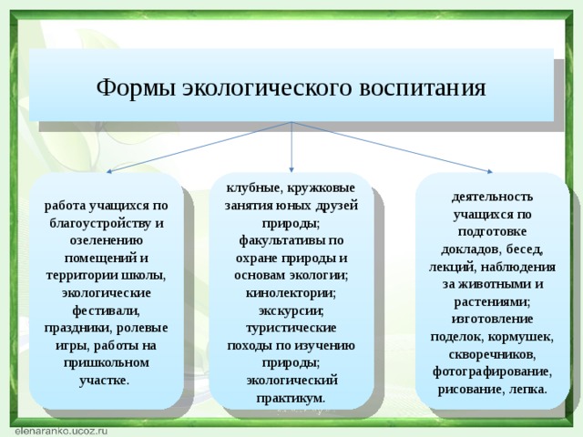 Разработать план конспект экологического занятия