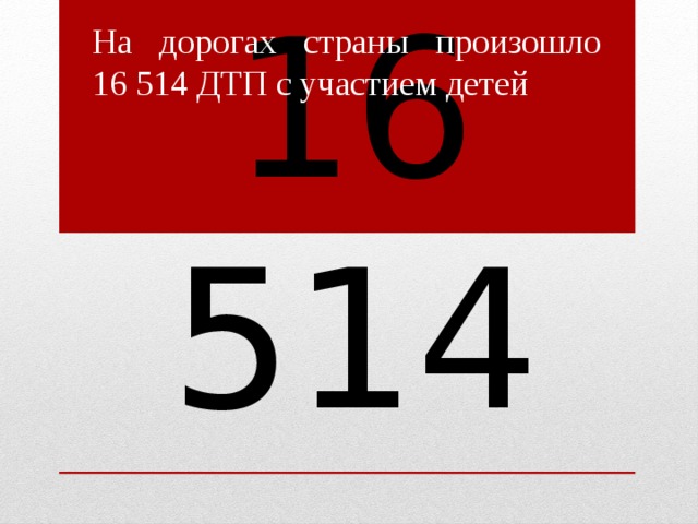 На дорогах страны произошло 16 514 ДТП с участием детей 16 514