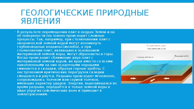 Какими природными явлениями сопровождается отображенный на схеме процесс