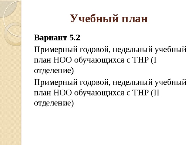 Учебный план школ для детей с тяжелыми нарушениями речи