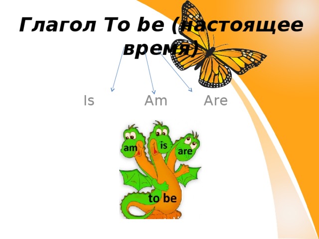 Глагол To be (настоящее время) Is Am Are  