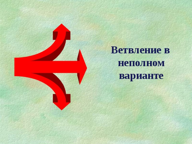  Ветвление в неполном варианте 