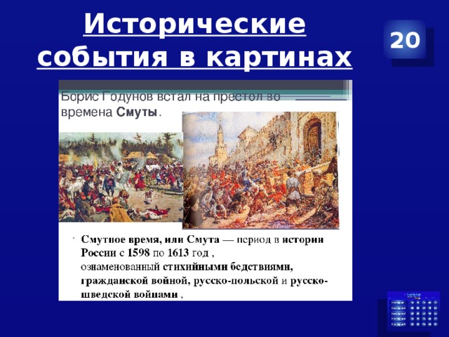 Исторические события в картинах 20 