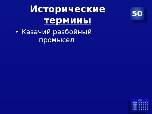 Исторические термины 50 Казачий разбойный промысел 