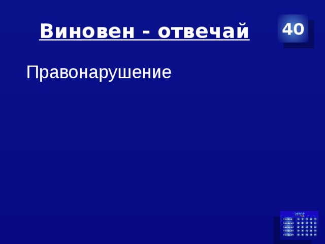 Виновен - отвечай 40 Правонарушение 