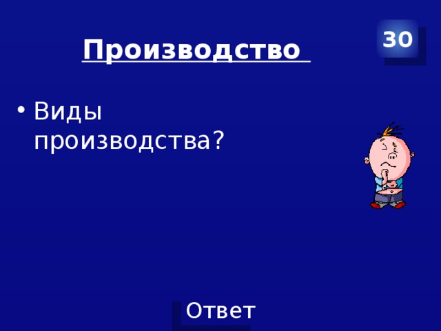 30 Производство Виды производства? 