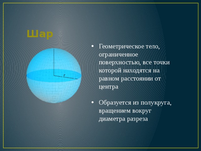 Презентация на тему шар геометрия