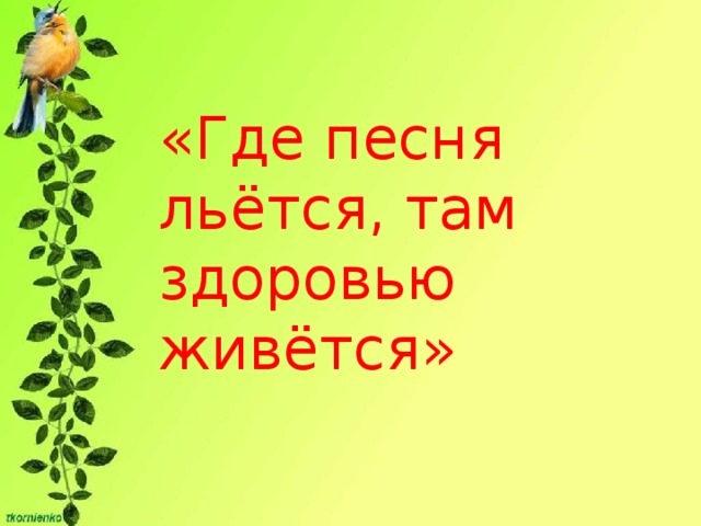 «Где песня льётся, там здоровью живётся» 