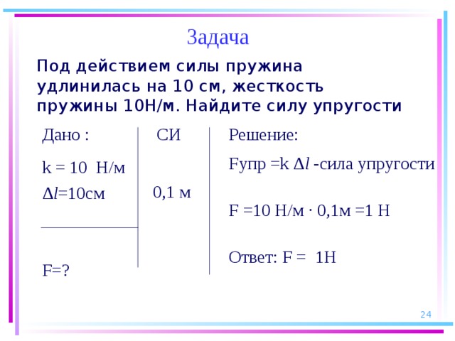 Под действием силы 15