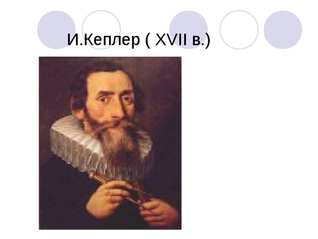 И.Кеплер ( Х VII в.)
