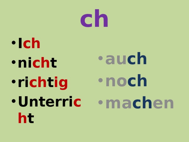 ch I ch ni ch t ri ch t ig Unterri ch t au ch no ch ma ch en  