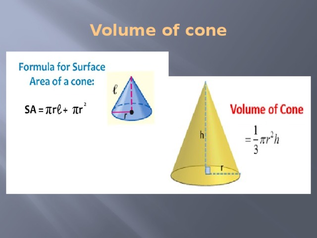 Volume of cone 
