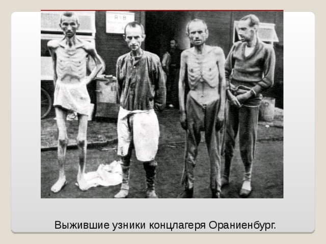 Выжившие узники концлагеря Ораниенбург. 