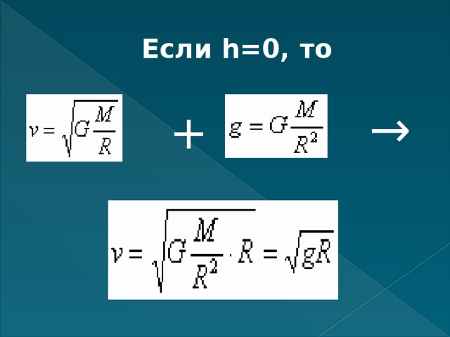 Если h=0, то → +