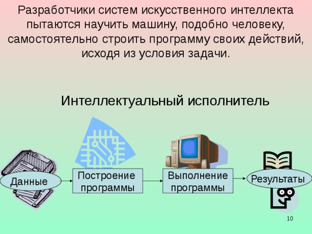 Однако в их методологических позициях есть достаточно существенная разница:  занимаясь теорией и развитием формальных аппаратов, математика лишь на периферии уделяет внимание применению этих аппаратов к проблематике других дисциплин;  для методологии искусственного интеллекта характерно обратное направление - от изучения различных форм знаний к разработке комплекса формальных средств, покрывающего в идеале весь спектр областей деятельности.  